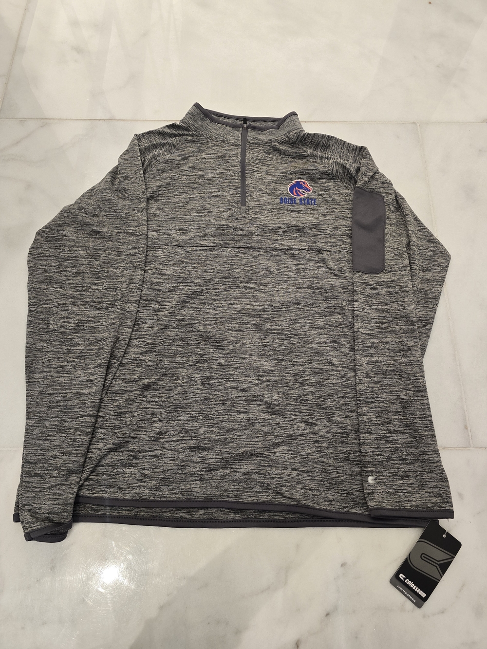 Colosseum Heather Gray and Black Quarter-Zip Pullover